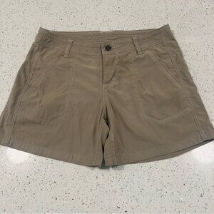 KUHL Outdoor Tan Hiking Shorts | Snap Button, Zip & Drawstring | Women’s Sz 10